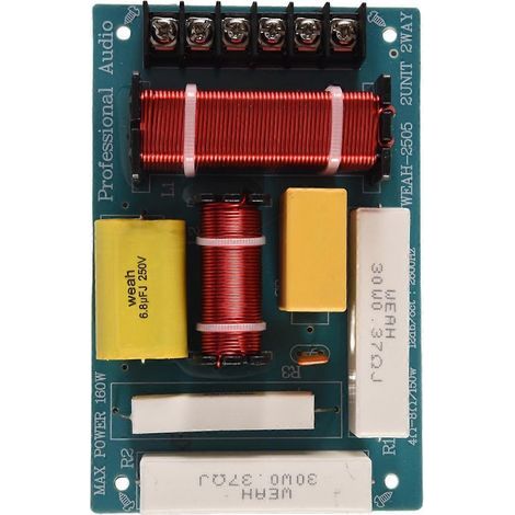 Filtre passif 2 voies 200 W, diviseur de fréquence 8 ohms pour haut-parleur de 10 pouces (25 cm). (1/5)