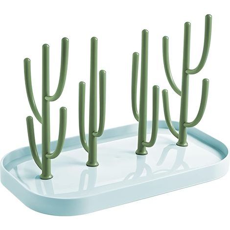1 - Séchoir Biberons - Égouttoir à Biberon - Support de Séchage Arbre - Pour Bouteilles Tétines Tasses Pièces de Pompe - Vert - 25x25x30cm (1/5)