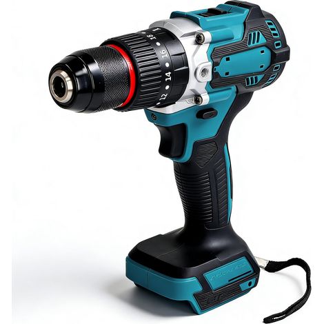 Perceuse sans Fil pour 18 V Alimentée par Batterie, Couple Puissant 140 Nm, 3 Réglages de Torsion et 2 Vitesses Variables, 0-450r/min, 0-1800r/min, pour le Bricolage et (1/5)