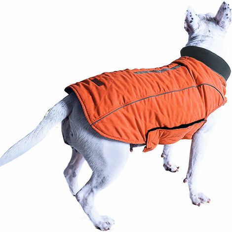 Veste D'Hiver Pour Chien Gilet D'Extérieur Matelassé Chaud Réversible Pour Animaux De Compagnie, Orange Xs - Orange Xs (1/5)