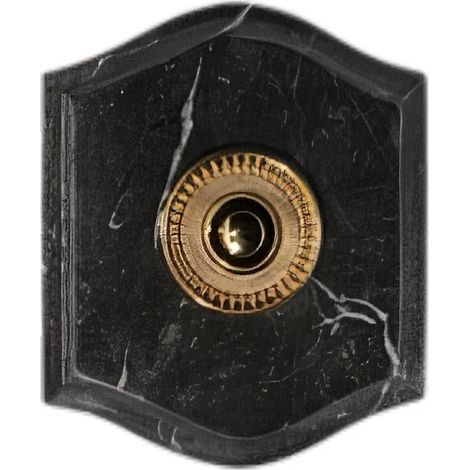 Plaque à chapeau Napoléon filaire marbre noir collerette perlée laiton