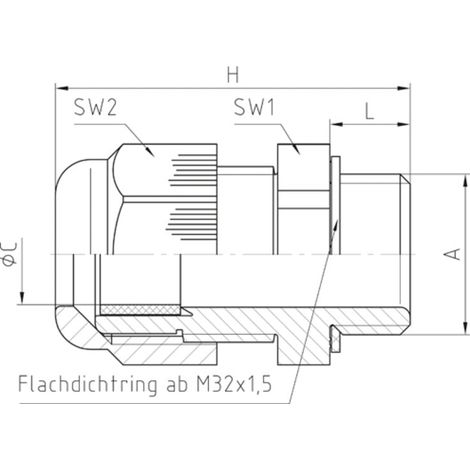 Jacob Kabelverschraubung M25x1,5 lang Kunststoff RAL7001L