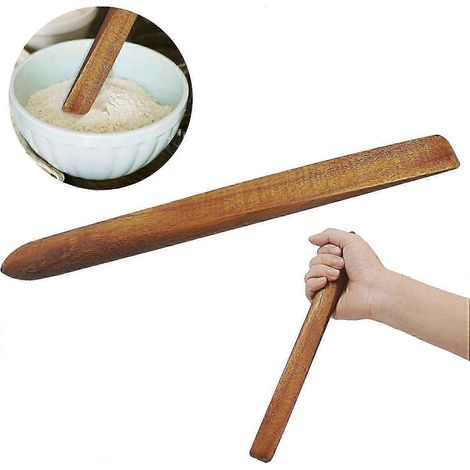 Bâtonnet mélangeur en bois de 28 cm pour pain au levain, outil de préparation du pain, spatule en bois pour la cuisine (1/4)