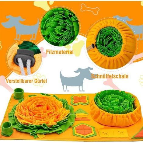 Tapis de Fouille Chien - Snuffle Mat - 9 éléments d'entraînement - Lavable - Portable (1/4)