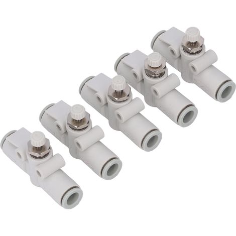 5 Stück pneumatische Kugelhähne aus PVC mit geradem Schnellanschluss und Steckverbindung für industrielle Anwendungen (1/5)