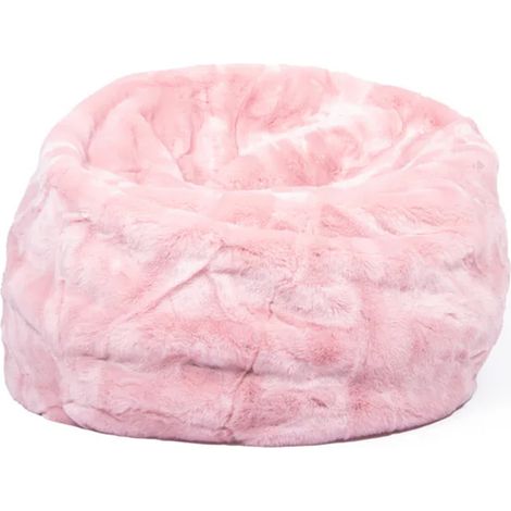 Pouf fausse fourrure et polyester collection SOFT ANIMALS rose avec remplissage (1/5)