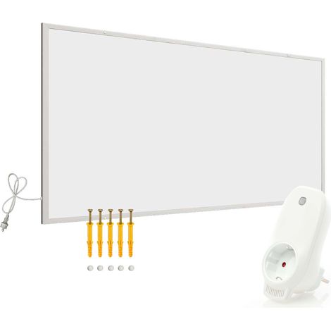 Wiltec Infrarotheizung 700 Watt inkl. WLAN-Thermostat, energieeffizienter Heizkörper mit WLAN Steuerung, Wandmontage Elektroheizung, Heizpaneel IR-Heizung