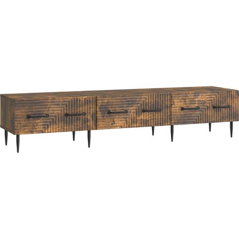 Mobile TV Rovere Fumo 147 x 34,5 x 30 cm Legno ingegnerizzato vidaXL