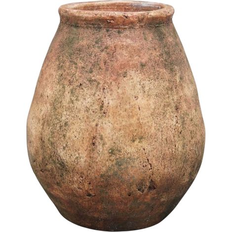 Vintage braune Vase, Terrakottavase, absichtlich gealtert (1/2)
