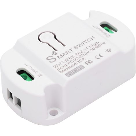 Interrupteur intelligent Wi-Fi avec télécommande marche/arrêt, commande vocale et minuterie pour éclairage, ventilateurs, téléviseurs et appareils électroménagers. Alimentation : 90-250 V CA. (1/5)