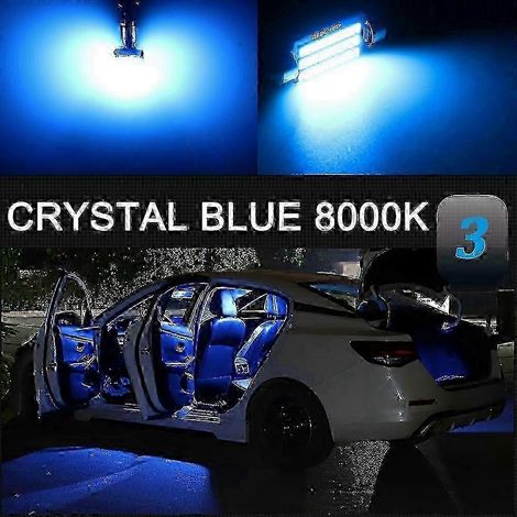 Éclairage intérieur LED pour voiture compatible Canbus avec E87 E81 F20 E36 E46 E90 E91 E92 E93 F30 E39 E60 E6 (Bleu cristal 8000K F11 Touring - 14 pièces) (1/5)