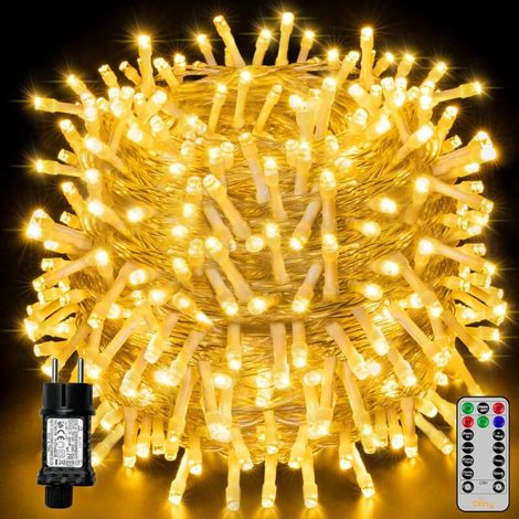 Guirlande lumineuse LED 40 m 400 LED, guirlande lumineuse de Noël IP44 étanche avec télécommande et minuterie, 8 modes, décoration de fête pour Noël, anniversaire, mariage, salon, blanc chaud (1/5)