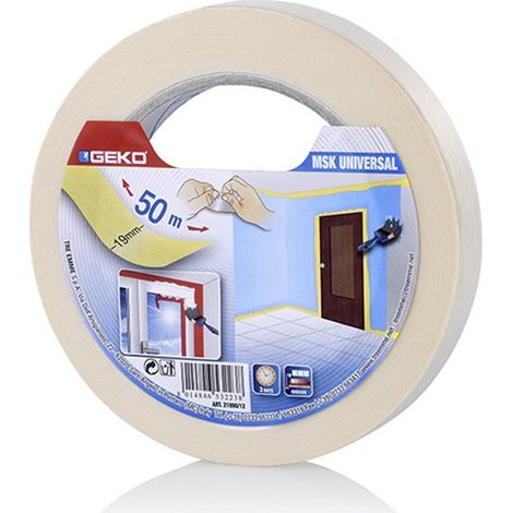 Nastro adesivo GEKO 19 mm x 50 m con etichetta frontale bianca