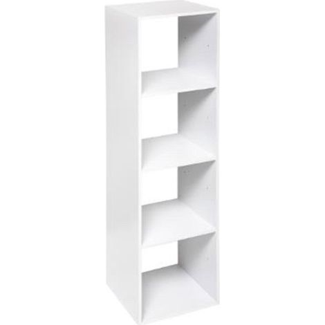 5Five Simply Smart – Étagère 4 cases Mix n'Modul 134cm – Panneaux de particules agglomérés – Forme rectangulaire – Couleur blanche – À monter soi-même (1/2)