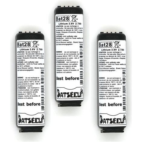 Batesecur 3 pz Batterie litio 3.6V 2,7Ah BAT28 compatibile BATLI28 BATLI38 Logisty