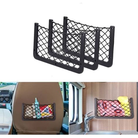 3 PCS Filet Rangement pour Voiture. Organisateurs Rangement Coffre 36 x 18 CM (Filet élastique). Multifonctionnel Sac Pocket Organizer de Voiture pour Ustensiles. Camping-Cars. Bateaux. Maison (1/4)