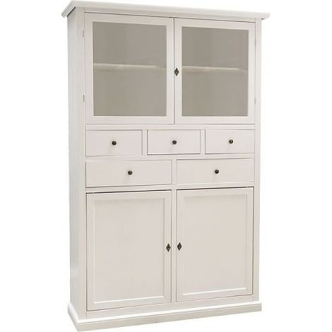 Dispensa da cucina arte povera in legno Bianco opaco