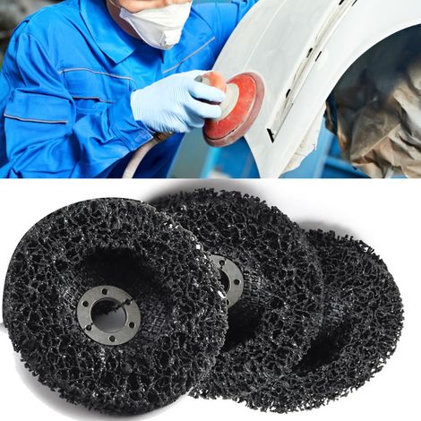Lot de 3 disques de ponçage élastiques en résine de 11,4 cm (4,5 po) pour le décapage de la peinture et de la rouille, pour bois, métal et pierre. Poids : 85 g. (1/5)