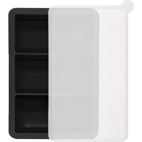 Stampo per cubetti di ghiaccio in silicone a 6 scomparti con coperchio – Grande formato – Stampo per cubetti di ghiaccio fatti in casa – Facile da sformare e resistente agli odori (1/5)