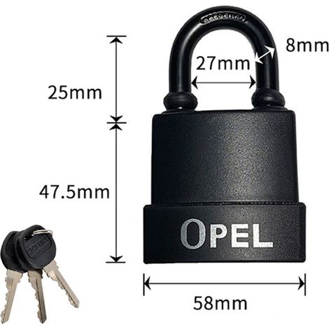 Cadenas Haute Sécurité [A Clé] [Boîtier en plastique PVC anti-poussière] [Extérieur - Anti-rouille] [Pack de 2] - Idéal pour les remises,garages,clôtures et les portails 55mm nior (1/3)