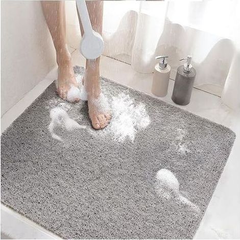 Tapis de Douche Antiderapant, 60x60cm Tapis de Baignoire Antidérapant avec Drain, Doux PVC Luffa Tapis de Bain pour Salle de Bain, Séchage Rapide (1/5)