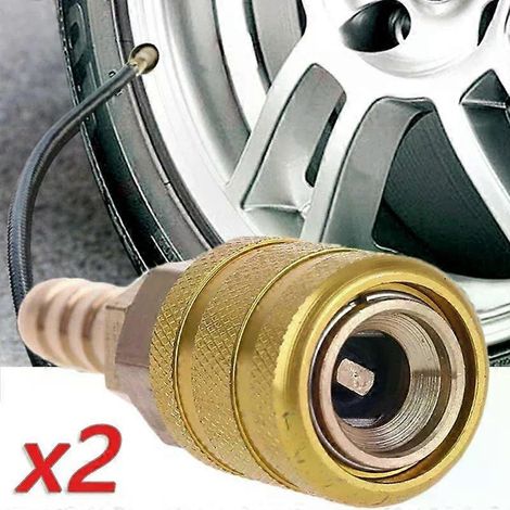 Clip de valve de pneu de voiture 8 mm, embout en laiton massif, adaptateur de pompe de gonflage, raccord rapide, accessoires pour pneus -- JXLGV (1/5)