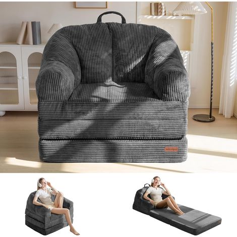 Canapé Lit Pliant avec Dossier, Lit Pliable sans Structure avec Poignée, 2 en 1 Convertible Pouf en Canapé de Sol, Canapé Pliant Confortable pour Chambre et Salon (1/5)
