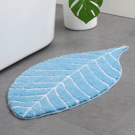 Tapis Bain Enfant Sécurisé Forme Naturelle Feuille Antidérapant Absorbant Rapide Douche Salle de Bain Doudou-4060cm