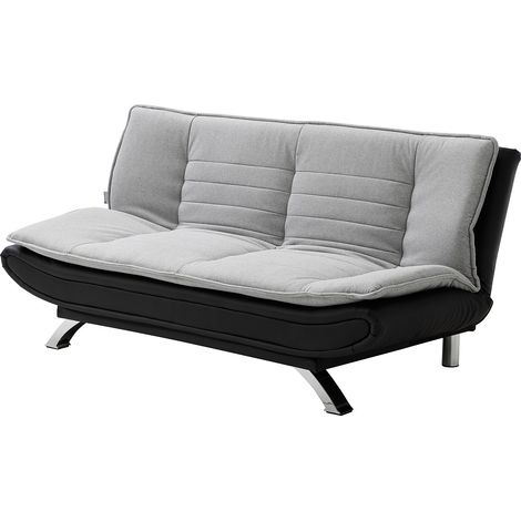 Canapé convertible clic-clac en tissu gris et noir DEMIDO (1/4)