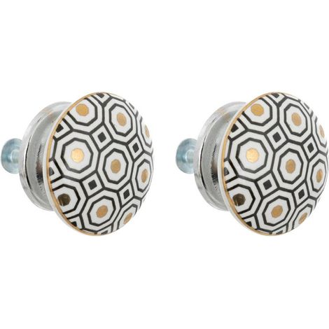 Lot de 2 Boutons de Meuble "Arianna" 4cm Blanc
