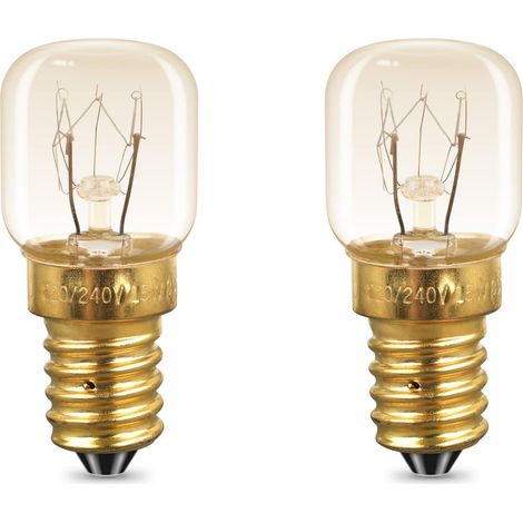 Ampoules de four à ventilateur T22 220 V-240 V, petite ampoule de machine à coudre Edison à capuchon à vis SES, blanc chaud 2700 K, ampoules pygmées à capuchon à vis 15 W, lampe à sel 300° résistante