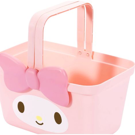 Panier de rangement adorable et portable, égouttoir à linge, panier de douche, organisateur pour la maison, rose lapin (1/5)