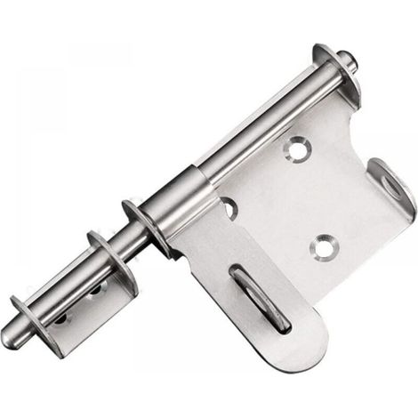 Sliding Bolt Door Lock, Stainless Steel Latch Door Lock Bolt with Padlock Hole, Head Tie Safety Hasp (1/5)