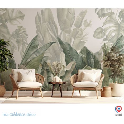 Papier peint : Jungle tropicale 2 - Intissé - L.400 x H.280 cm - Vert émeraude (1/3)