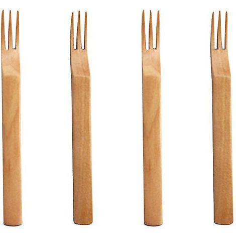 4 fourchettes à fruits en bois