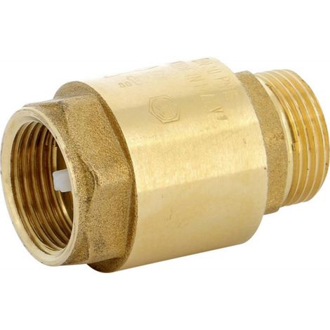 Sferaco – Clapet de retenue laiton PN25 femelle/mâle Ø1" (26/34) – Système à double guidage axial – Joint plat NBR pour étanchéité haute/basse pression