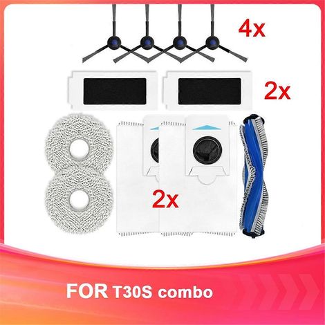 Accessoires compatibles avec la balayeuse combinée T30S : filtre, chiffon, sac à poussière, pièce de rechange (1/5)