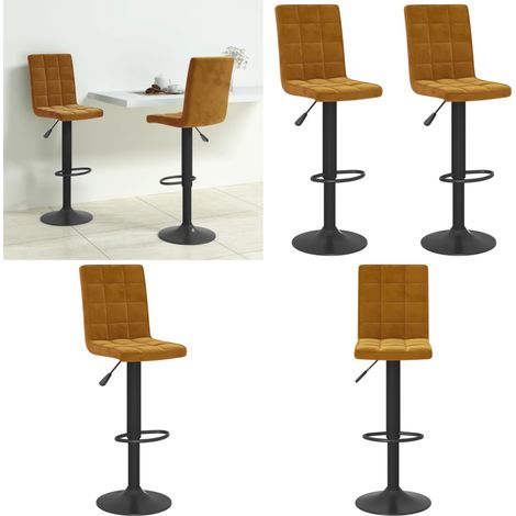 vidaXL Barhocker 2 Stk. Braun Samt (1/5)
