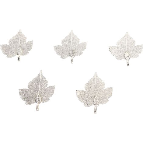 5PCS pendentifs feuilles en alliage de zinc, texture claire et élégante, pour collier bracelet fabrication DIY bijoux (1/5)