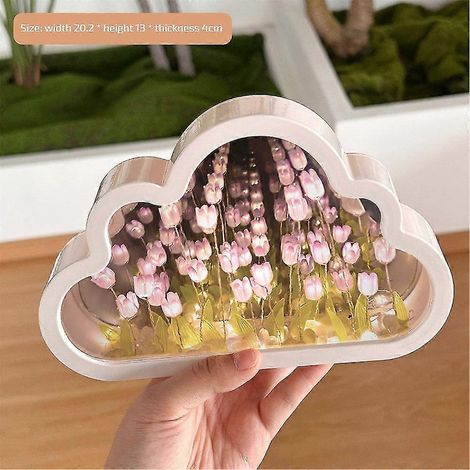 Lampe Tulipe Nuage, Miroir de chevet, Veilleuse, Cadeau d'anniversaire, Matériel à faire soi-même (1/5)