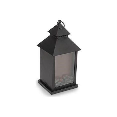 LANTERNA "CAMINO" FERRO NERO CM.18X17.5H36 (batterie non