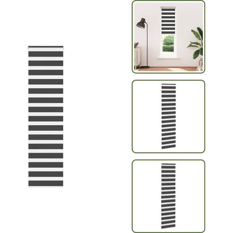 Zebrarollo Schwarz 65x200 cm Stoffbreite 60,9 cm Polyester - Zebra-Jalousie - Zebra-Jalousien - Zebra-Rollo - Doppelrollo (1/5)