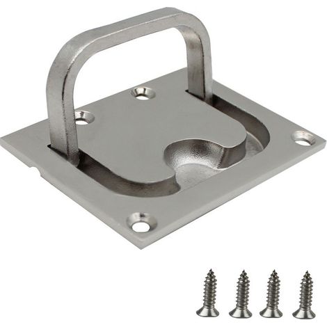 1PC 316 Stainless Steel Floor Buckle, Marine Deck Buckle, Hatch Handle, RV Handle (76x57mm) (1/4)