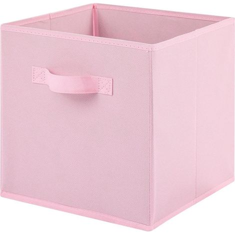 Boîte de rangement pliable à ouverture sur le dessus, panier de rangement, cube de rangement, 27 x 27 x 28 cm, pour armoire, rose clair (1/5)