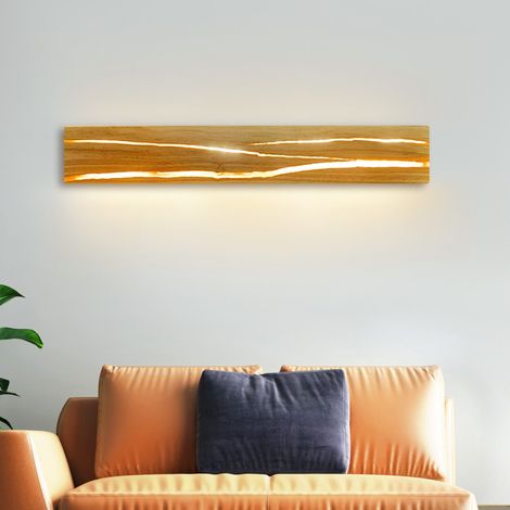 GBLY Wandlampe LED Wandleuchte Innen - Holz Modern Flurlampe 3000K Warmweiß 50CM Indirekt Wohnzimmerlampe 8W Bettlampe Flur Treppenhauslampe Wandbeleuchtung für Flur Treppenhaus Wohnzimmer Schlafzimme