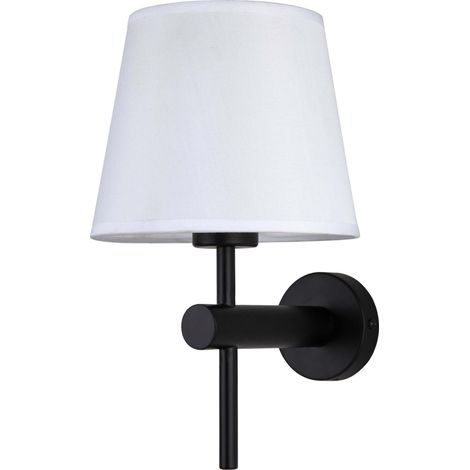 Applique Tivoli nera paralume bianco E27 40W LightPrestige (1/5)
