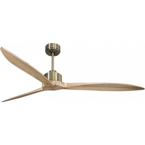 Modulo Latino Slim - Super destratificateur et ventilateur DC 166 cm laiton pales bois clair idéal 30 à 60 m²