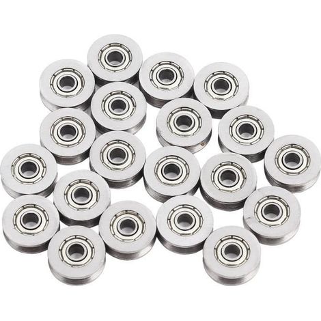 20pcs poulie de roulement à billes de cannelure de V623ZZ v pour le système de mouvement linéaire de voie de rail 3x12x4mm-HEN (1/4)