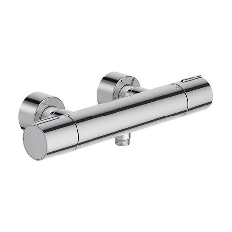 Jacob Delafon – Mitigeur thermostatique de douche chrome – Débit 13 l/mn – Butée de sécurité 40°C – Installation murale – Collection Toobi (1/2)