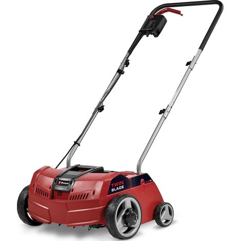 Einhell Elektro-Vertikutierer GC-ES 1231/1 (1.200 W, bis 300 m², 8 Doppelmesser, 3-stufige Arbeitstiefeneinstellung + Transportposition, klappbarer Führungsholm)